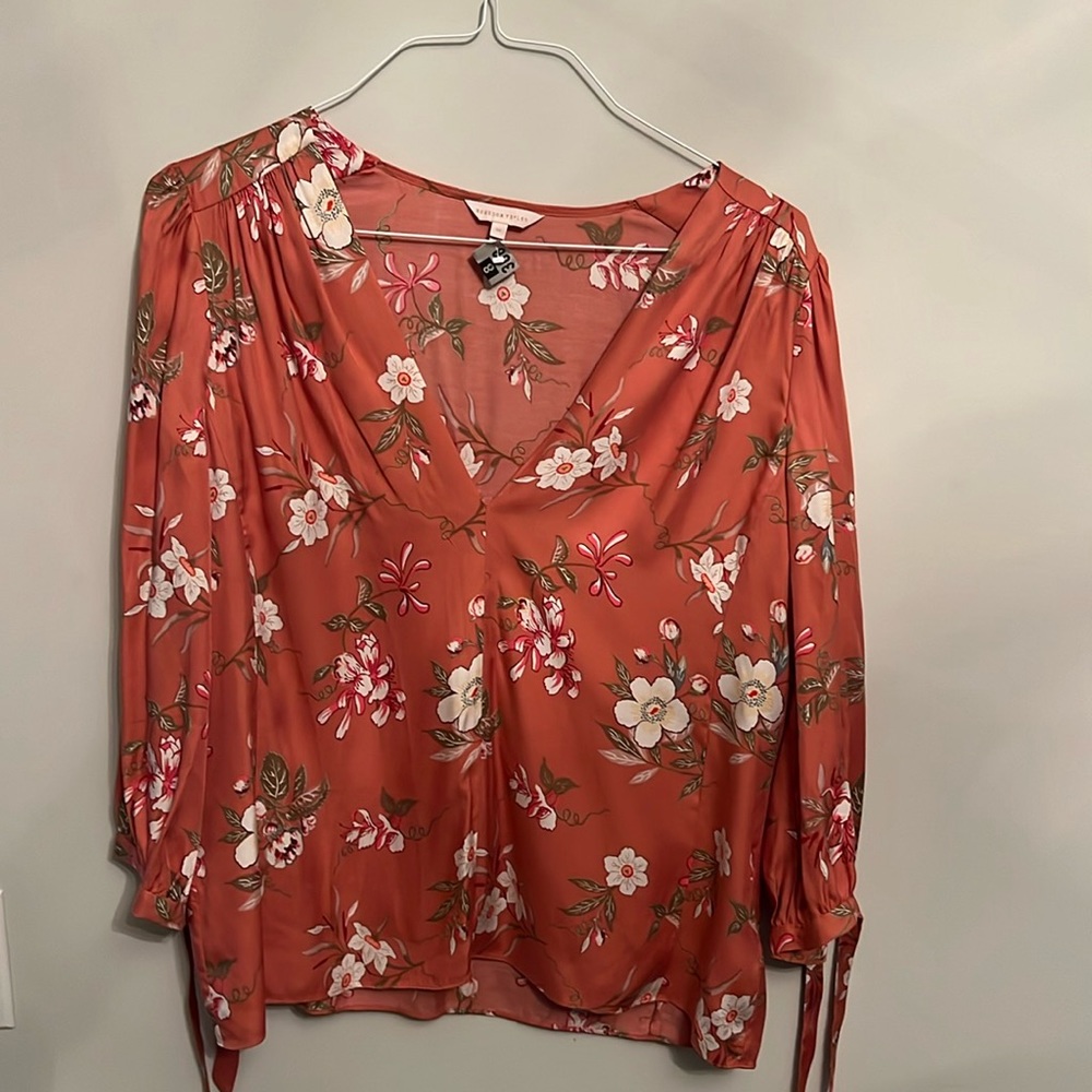 Rebecca Taylor Floral Top Blouse Woman Vintage Designer Size 14